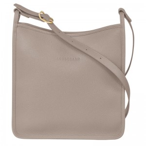 Turtledove Grey Women's Longchamp Le Foulonné M Crossbody Bags | QGRMS-6524