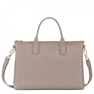 Turtledove Grey Women's Longchamp Le Foulonné S Briefcase | UFLZH-9136