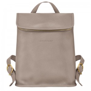 Turtledove Grey Women's Longchamp Le Foulonné Backpacks | PBSEW-4270