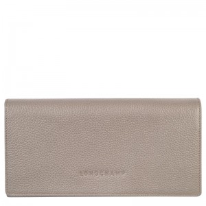 Turtledove Grey Women's Longchamp Le Foulonné Continental Wallets | JWVAE-3752