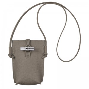 Turtledove Grey Women's Longchamp Roseau with lace Phone Case | PQUEG-8413