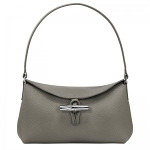 Turtledove Grey Women's Longchamp Roseau S Hobo Bags | WLGAT-2710