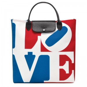 White Men's Longchamp x Robert Indiana L Handbags | ZTLOF-8320