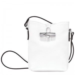 White Women's Longchamp Roseau XS Crossbody Bags | GMBEF-4689