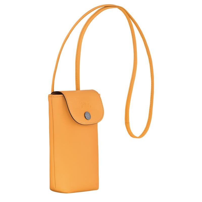 Apricot Orange Men's Longchamp Le Pliage Xtra with leather lace Phone Case | TBVHO-3497