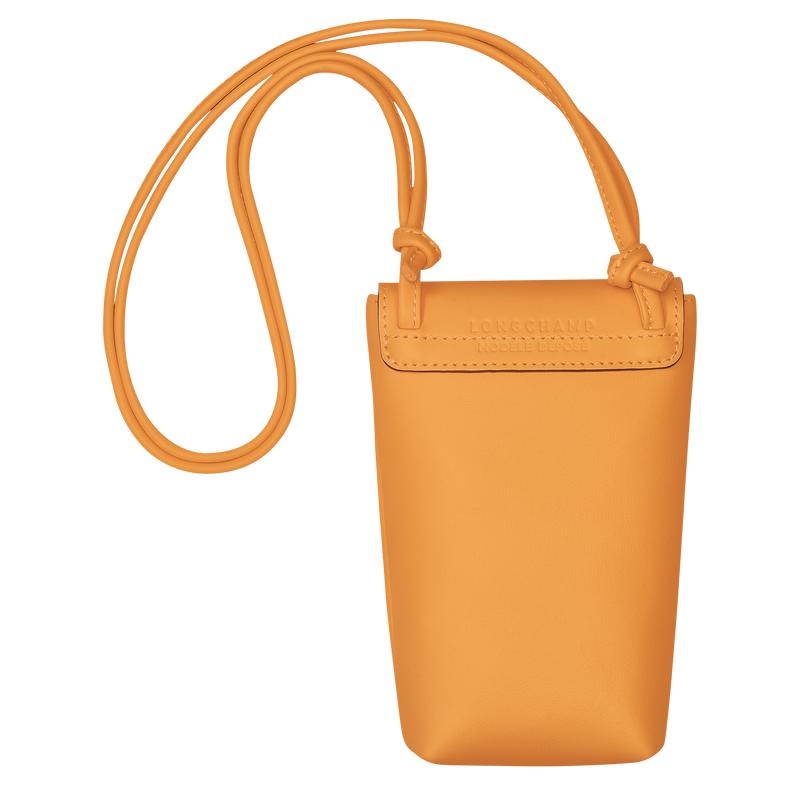 Apricot Orange Men's Longchamp Le Pliage Xtra with leather lace Phone Case | TBVHO-3497