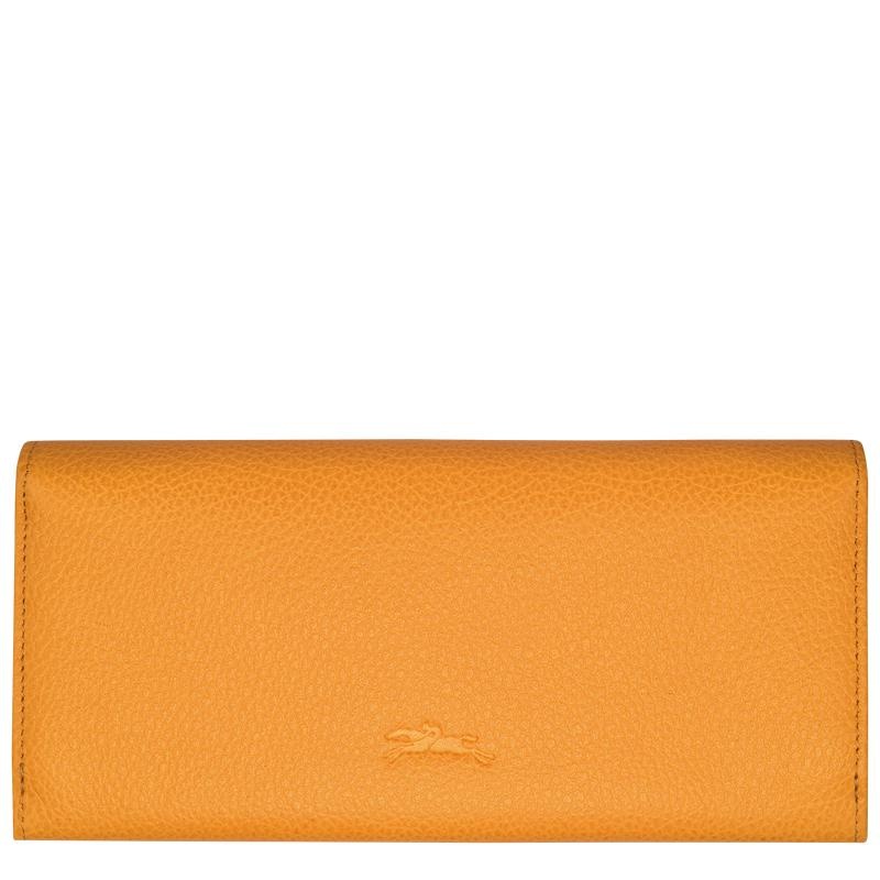 Apricot Orange Women's Longchamp Le Foulonné Continental Wallets | IUHJS-7236