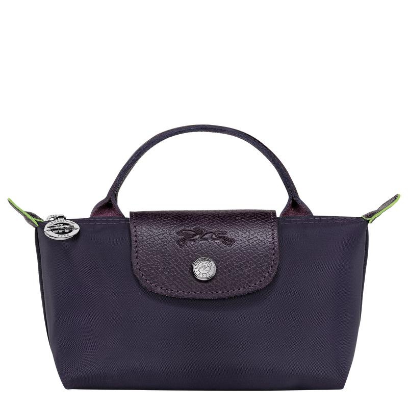 Bilberry Purple Women\'s Longchamp Le Pliage Green with handle Pouches | YQHSL-2958