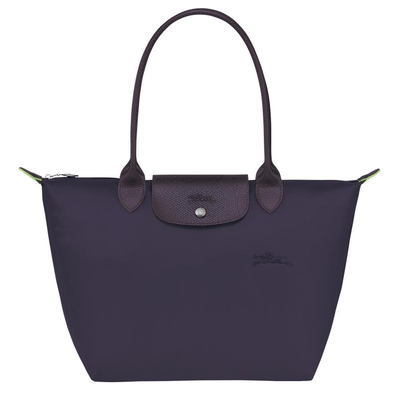 Bilberry Purple Women\'s Longchamp Le Pliage Green M Tote Bag | OIJNB-9621