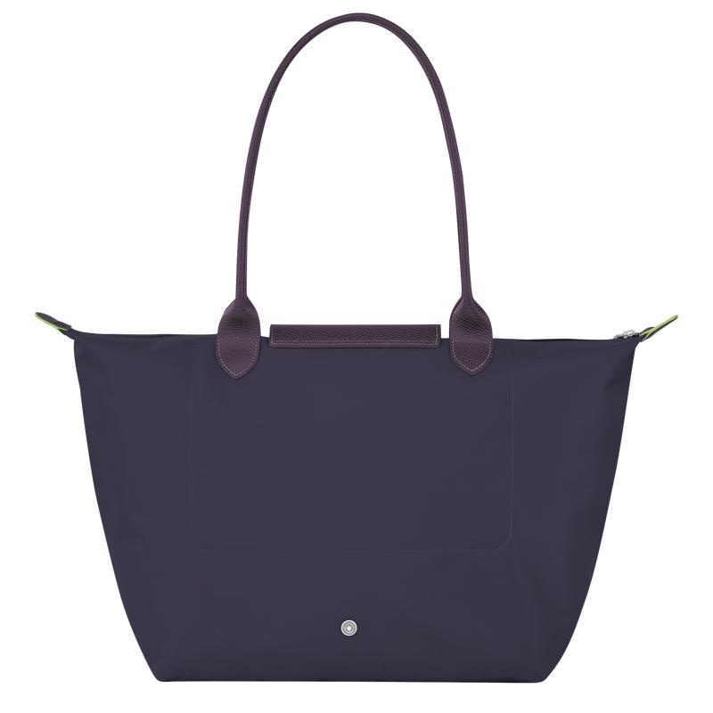 Bilberry Purple Women's Longchamp Le Pliage Green L Tote Bag | ZKRLB-0259