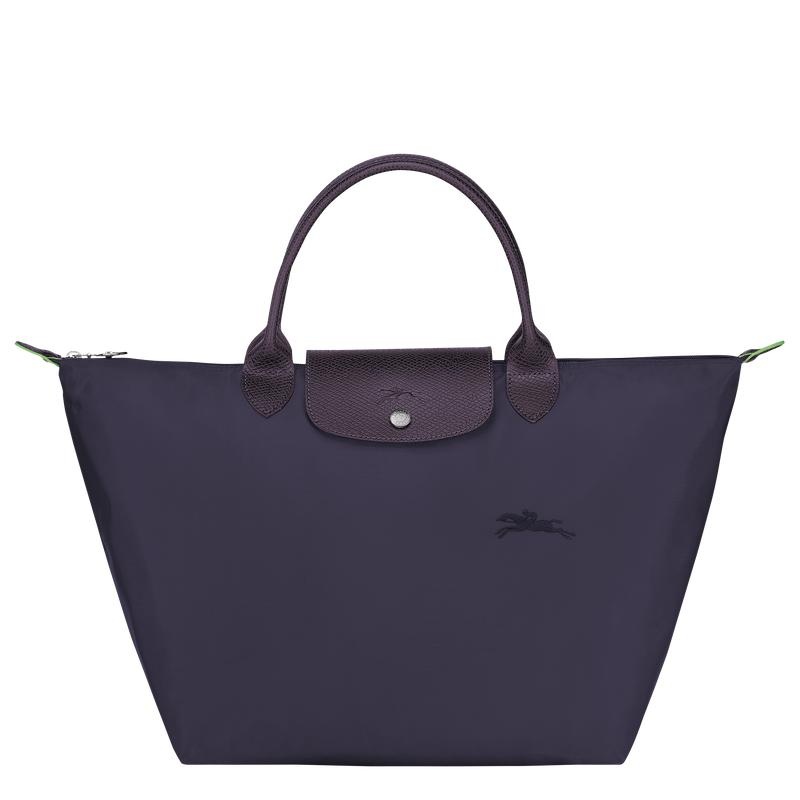 Bilberry Purple Women\'s Longchamp Le Pliage Green M Handbags | VPCIH-1245