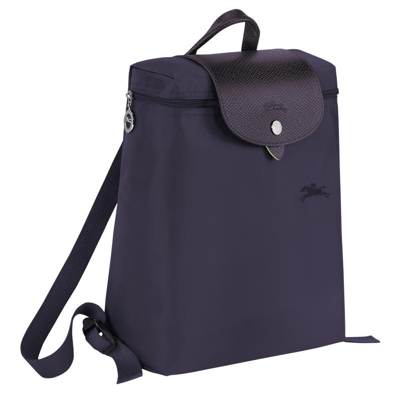 Bilberry Purple Women's Longchamp Le Pliage Green M Backpacks | SGJWE-7269