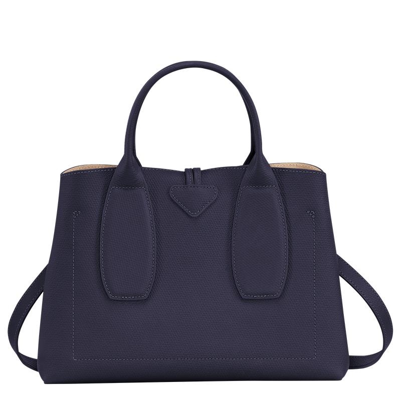 Bilberry Purple Women's Longchamp Roseau M Handbags | OSCNI-0524