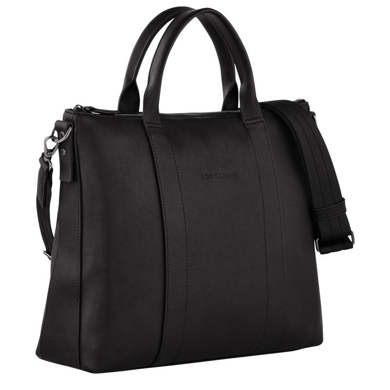 Black Men's Longchamp 3D Briefcase | EQYFL-9146