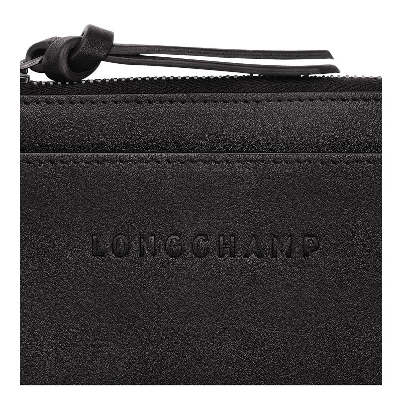 Black Men's Longchamp 3D Cardholders | ZQHTC-5164