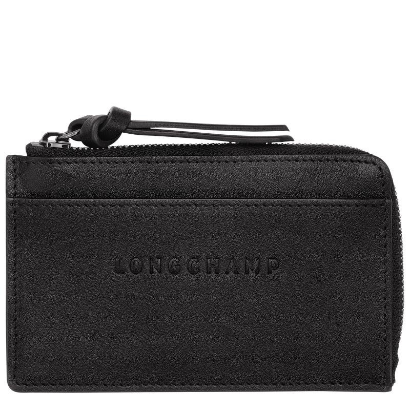 Black Men\'s Longchamp 3D Cardholders | ZQHTC-5164