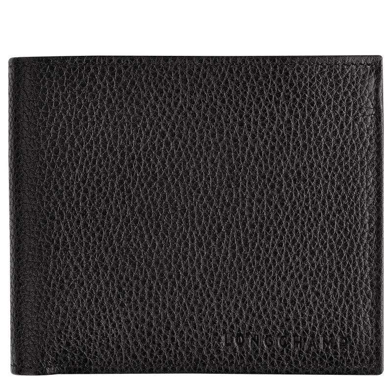 Black Men\'s Longchamp Le Foulonné Wallets | JLXMQ-1580