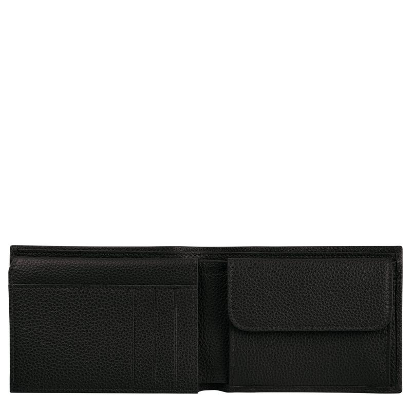 Black Men's Longchamp Le Foulonné Wallets | LJUOI-9402