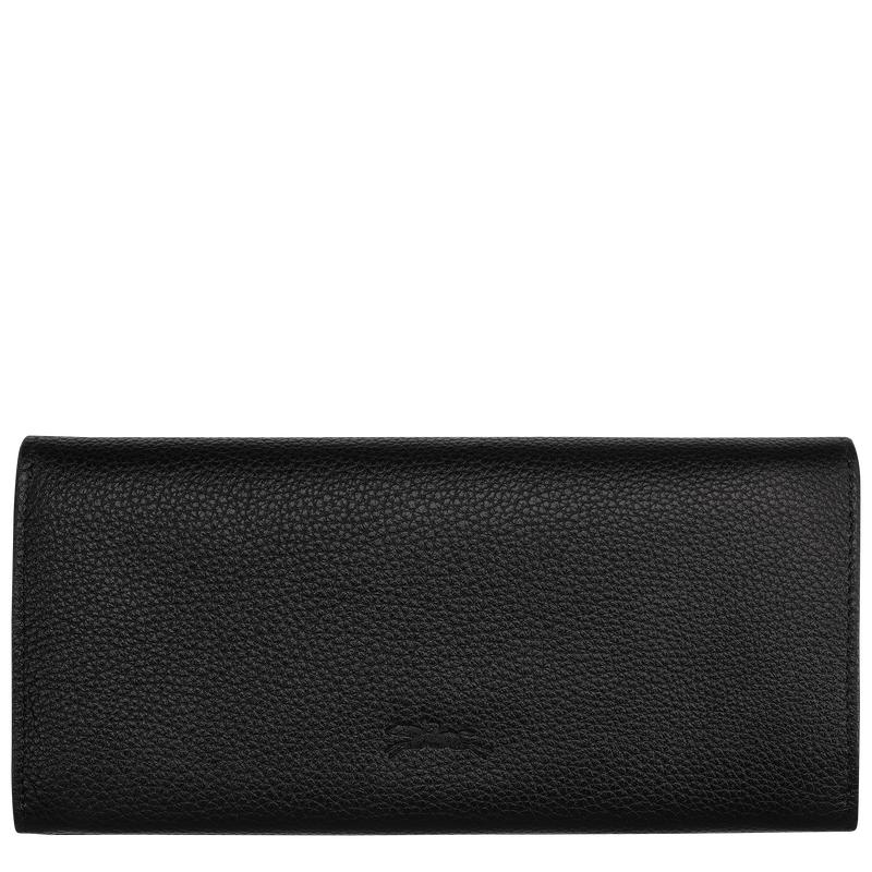 Black Women's Longchamp Le Foulonné Continental Wallets | PDMIA-0697