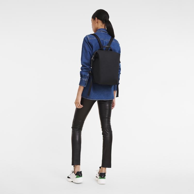 Black Women's Longchamp Le Pliage Energy L Backpacks | UJXWL-6175