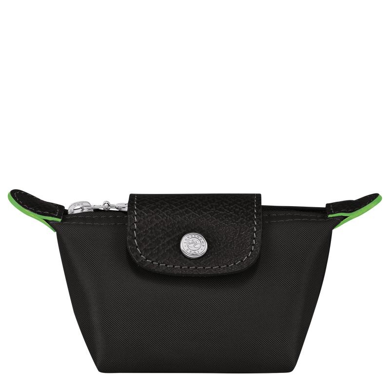 Black Women\'s Longchamp Le Pliage Green Coin Purses | YOFHG-0213