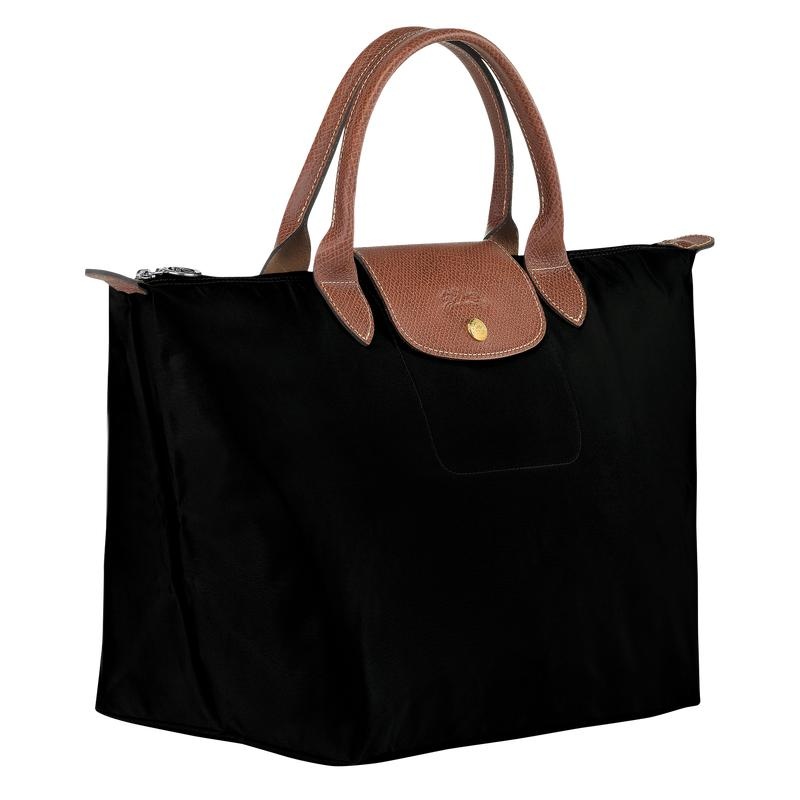 Black Women's Longchamp Le Pliage Original M Handbags | EQBDF-0425