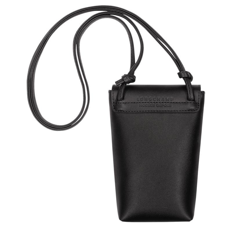 Black Women's Longchamp Le Pliage Xtra with leather lace Phone Case | FISYN-6813