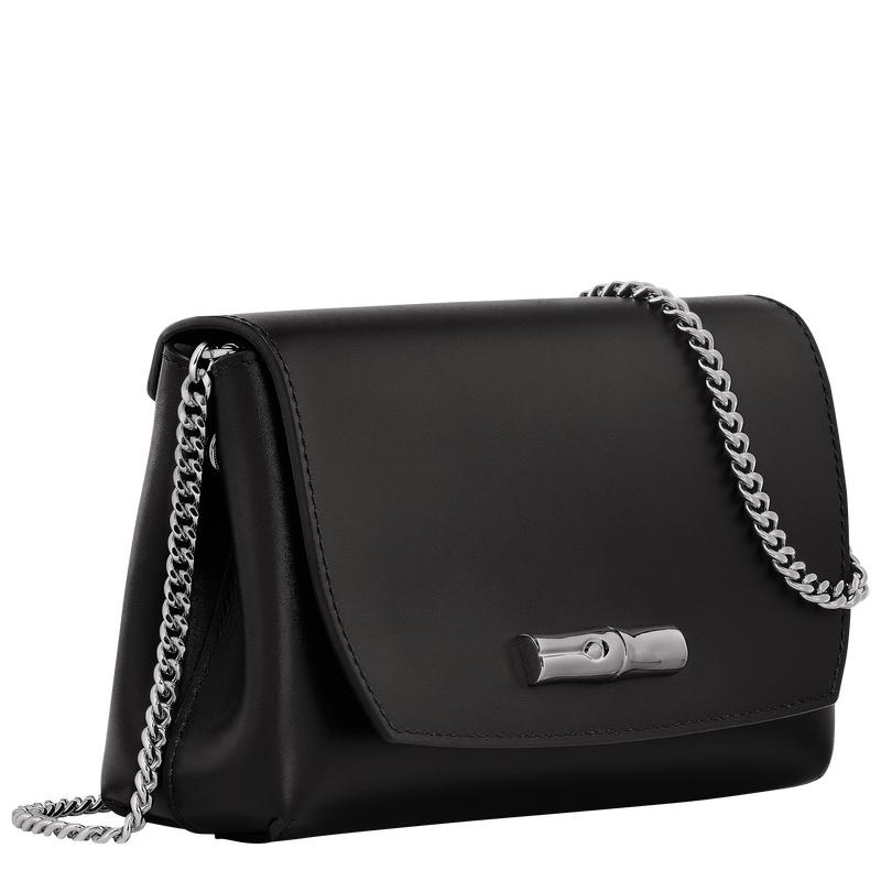 Black Women's Longchamp Roseau Clutch Bag | ANMIY-7693