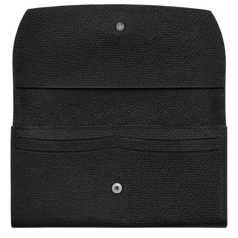 Black Women's Longchamp Roseau Continental Wallets | LGTPE-3502