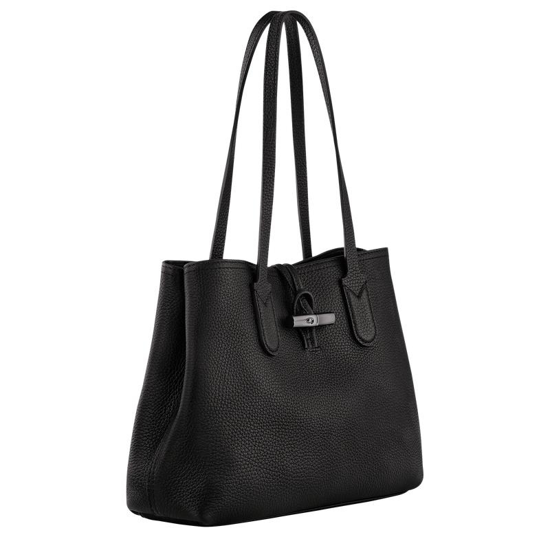 Black Women's Longchamp Roseau Essential M Tote Bag | FYLQM-8321