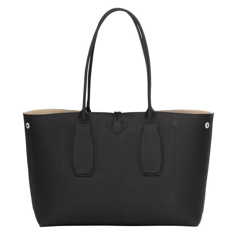 Black Women's Longchamp Roseau L Tote Bag | QYAPJ-9567