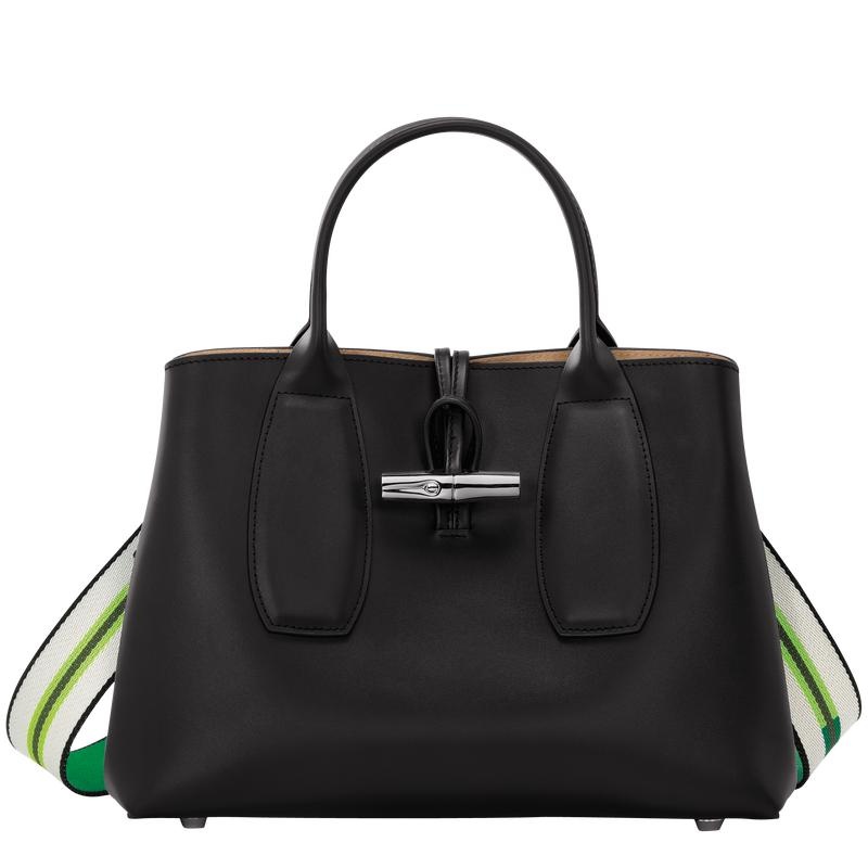 Black Women\'s Longchamp Roseau M Handbags | DAXGM-4920