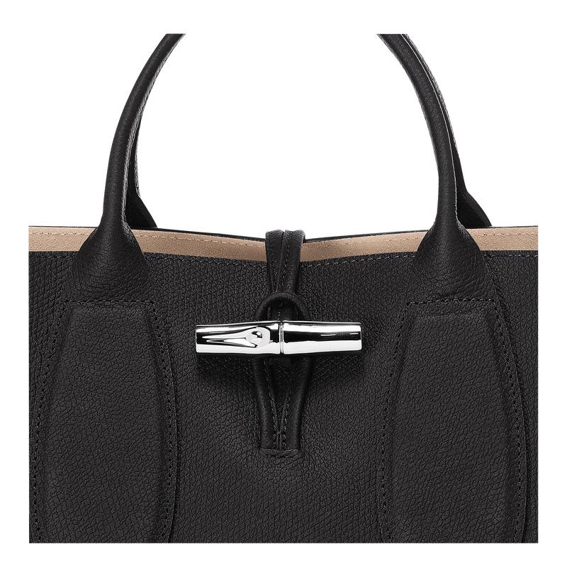 Black Women's Longchamp Roseau M Handbags | ZVWPA-9672