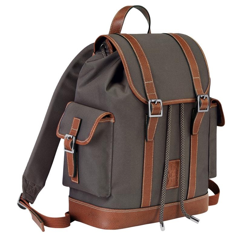 Brown Men's Longchamp Boxford Backpacks | EXUYM-9138