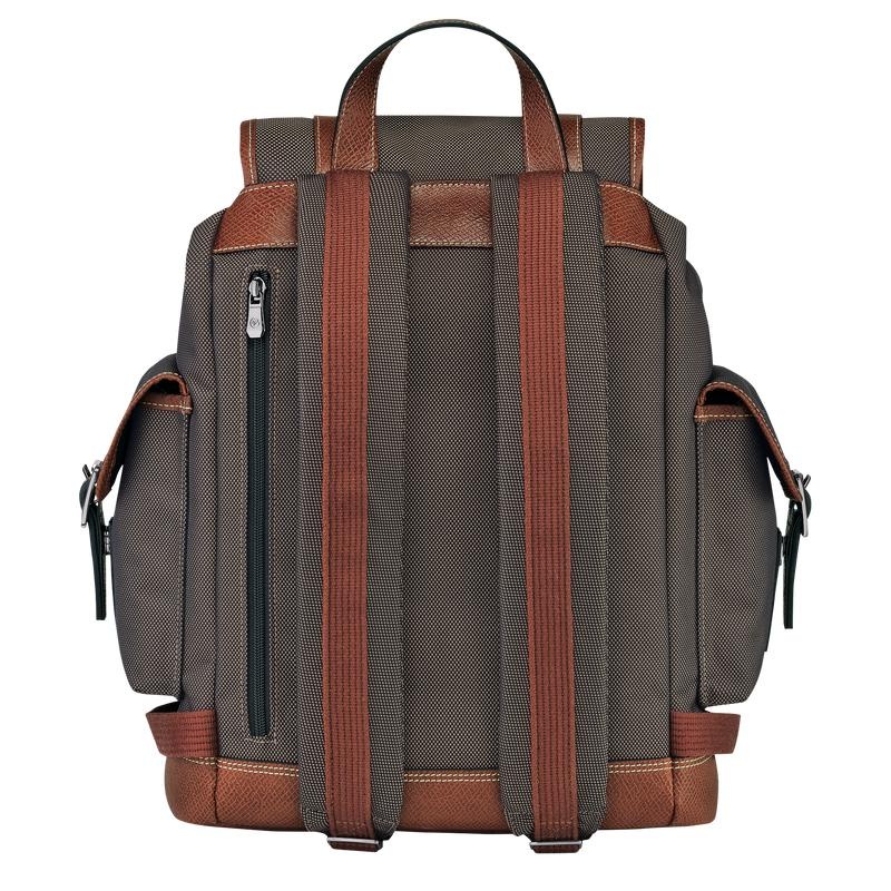 Brown Men's Longchamp Boxford Backpacks | EXUYM-9138