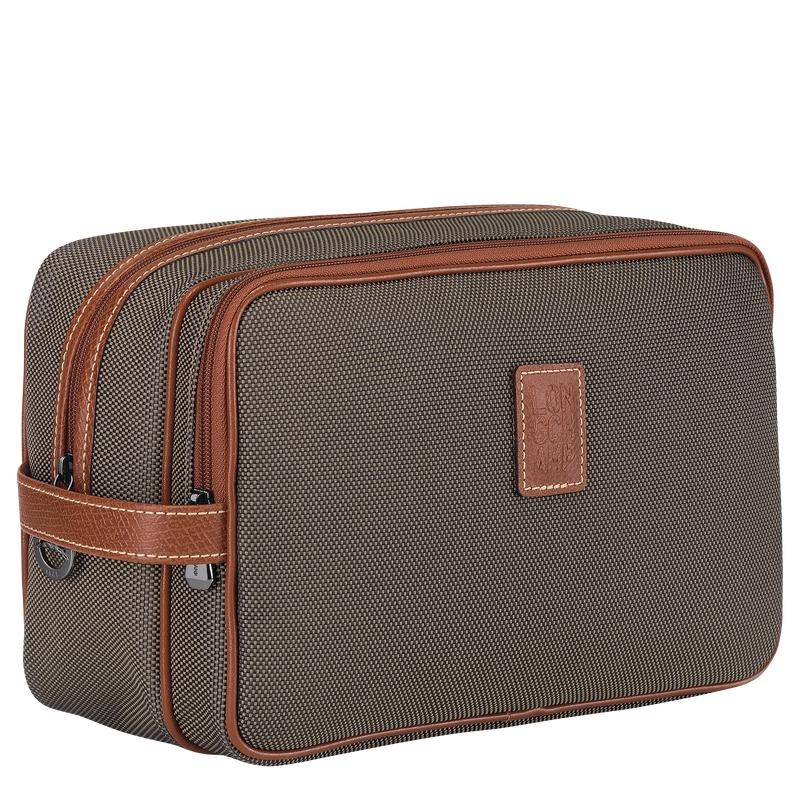 Brown Men's Longchamp Boxford Toiletry Bags | ANEZU-1024