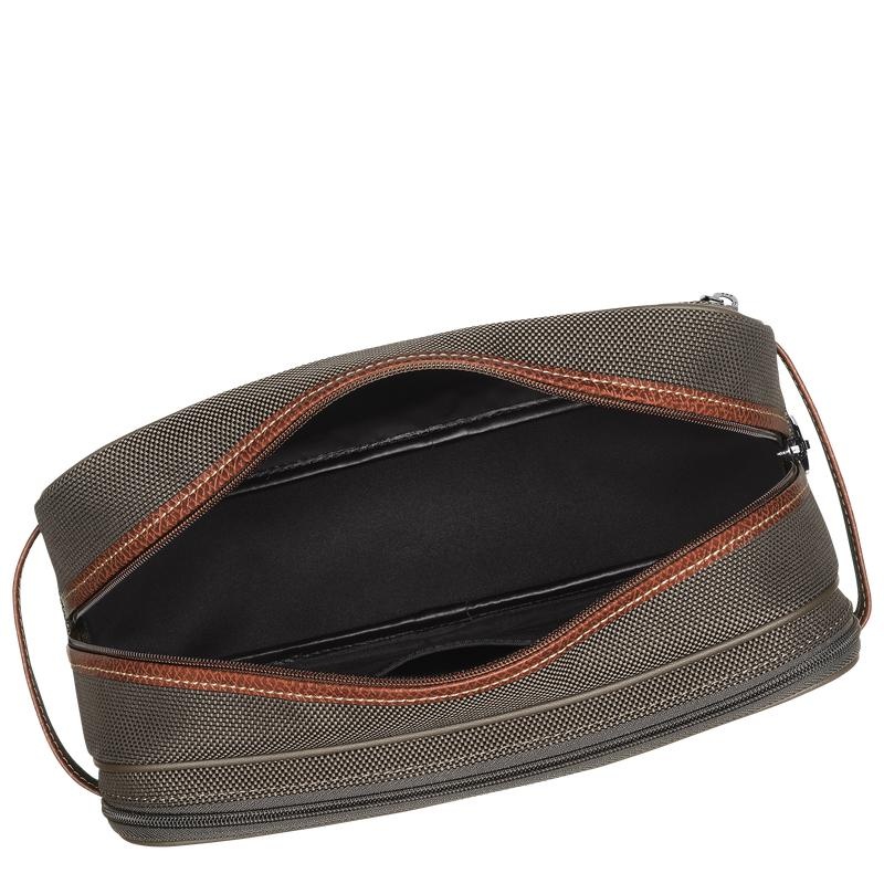 Brown Men's Longchamp Boxford Toiletry Bags | ANEZU-1024