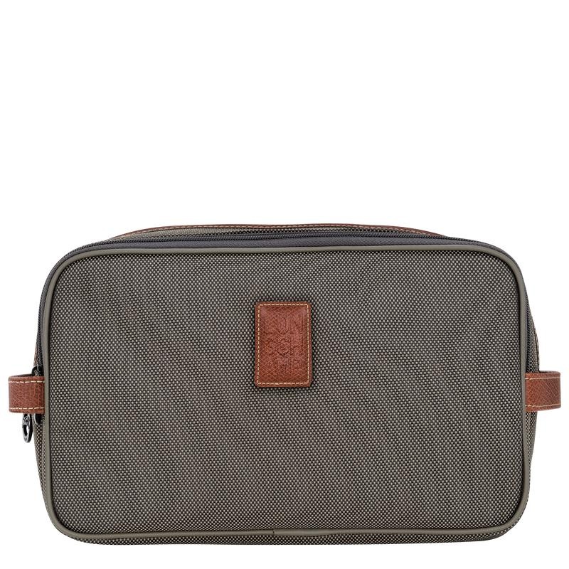 Brown Men\'s Longchamp Boxford Toiletry Bags | ANEZU-1024