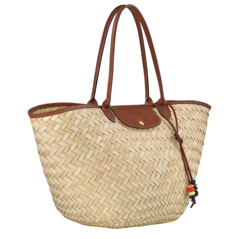 Brown Women's Longchamp Le Panier Pliage XL Basket Bag | RXGMU-6173