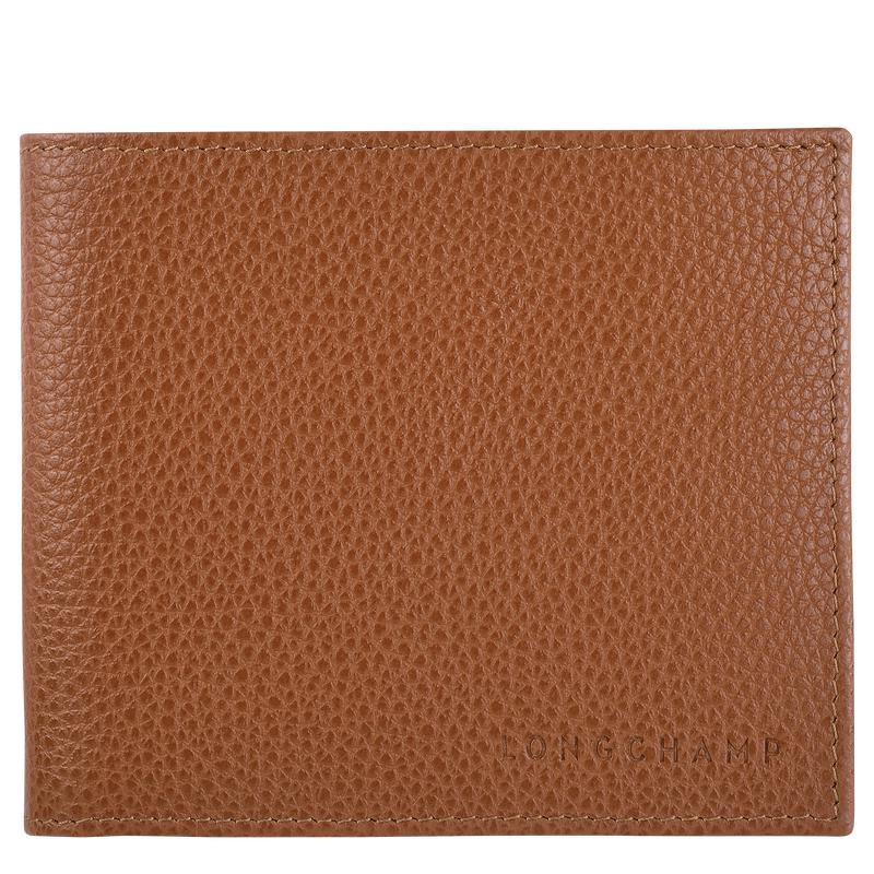 Caramel Brown Men\'s Longchamp Le Foulonné Wallets | RWAGI-0317