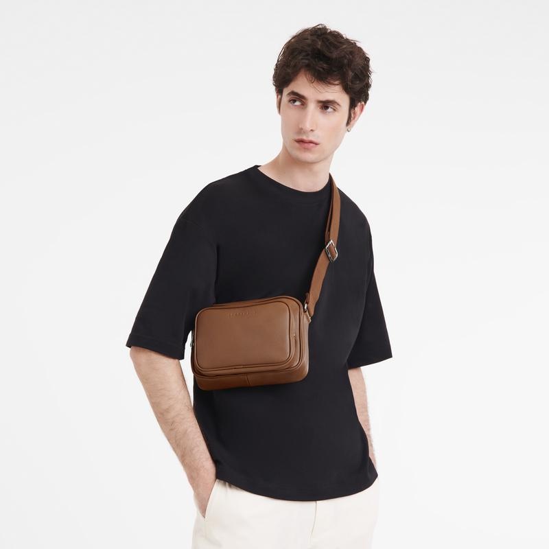 Caramel Brown Men's Longchamp Le Foulonné S Camera Bag | DLPCN-9146