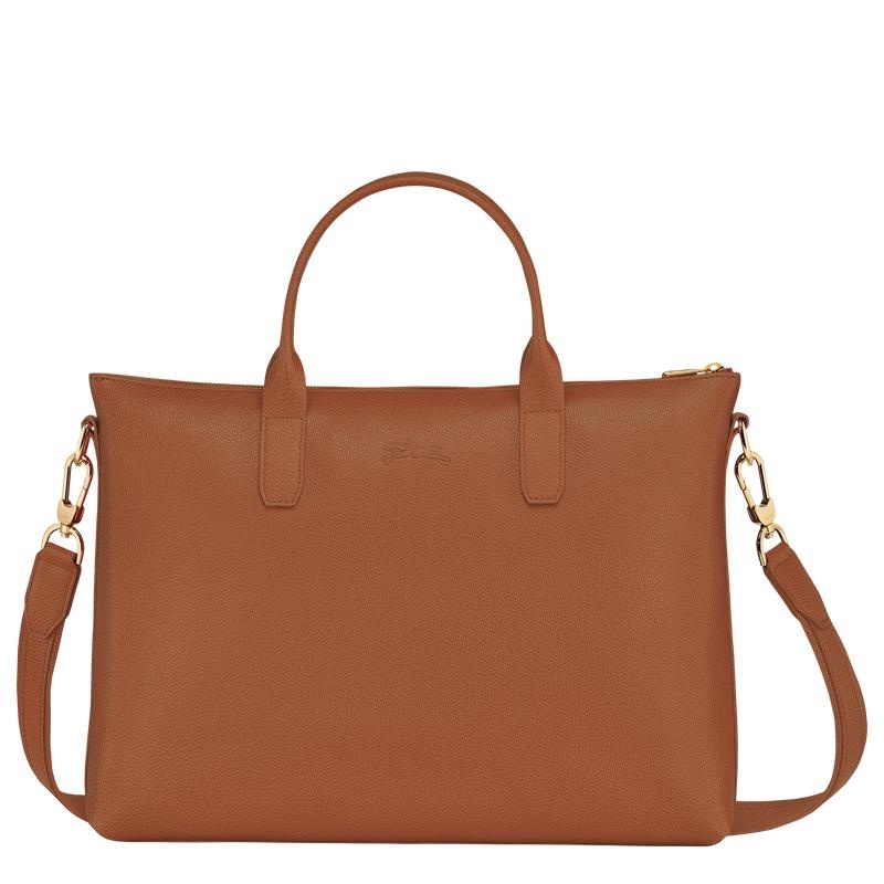 Caramel Brown Men's Longchamp Le Foulonné S Briefcase | IKQTE-0478