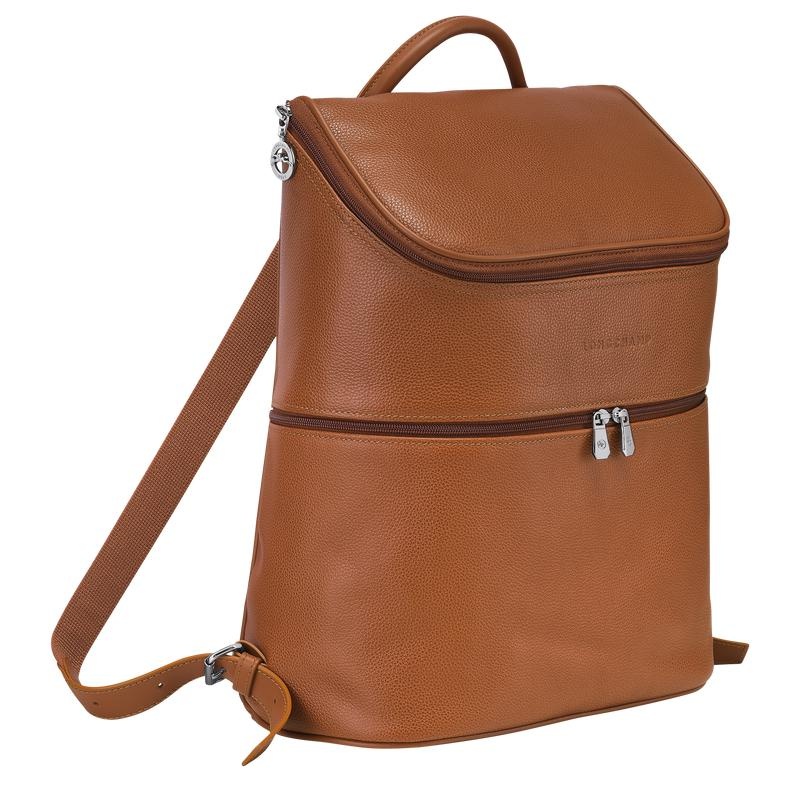 Caramel Brown Men's Longchamp Le Foulonné Backpacks | KXBAS-2960