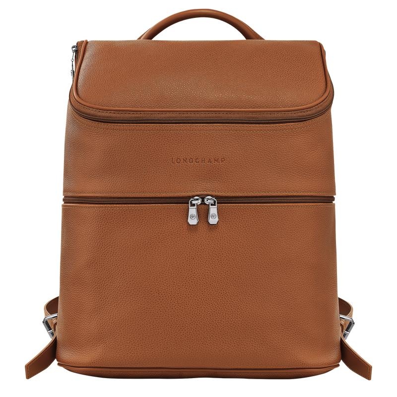 Caramel Brown Men\'s Longchamp Le Foulonné Backpacks | KXBAS-2960