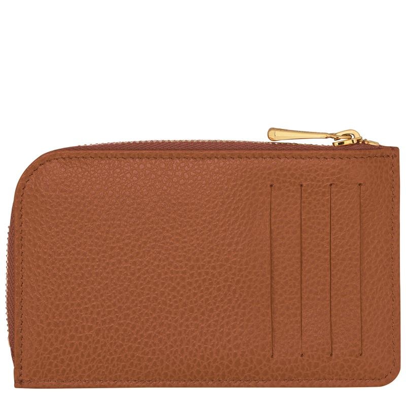 Caramel Brown Women's Longchamp Le Foulonné Cardholders | MEOUR-6405