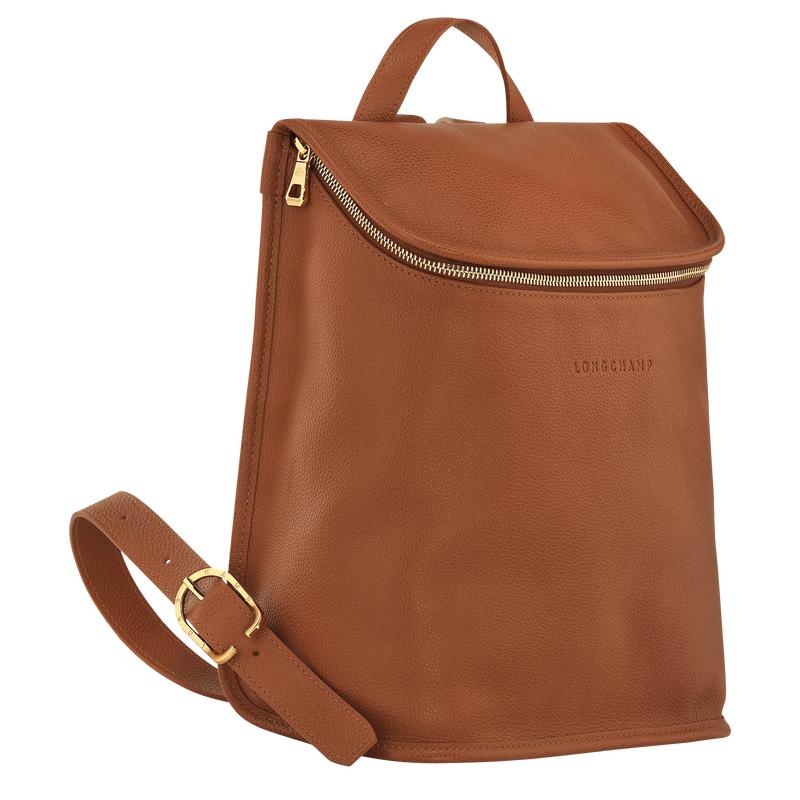 Caramel Brown Women's Longchamp Le Foulonné Backpacks | KHZUS-8534