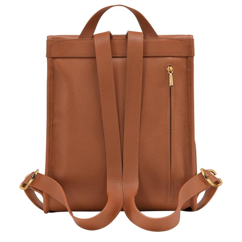 Caramel Brown Women's Longchamp Le Foulonné Backpacks | KHZUS-8534