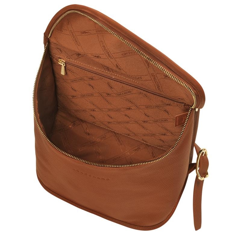 Caramel Brown Women's Longchamp Le Foulonné Backpacks | KHZUS-8534