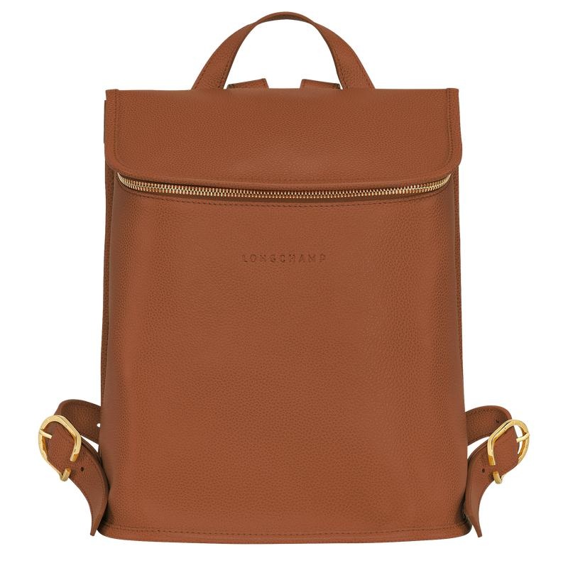 Caramel Brown Women\'s Longchamp Le Foulonné Backpacks | KHZUS-8534