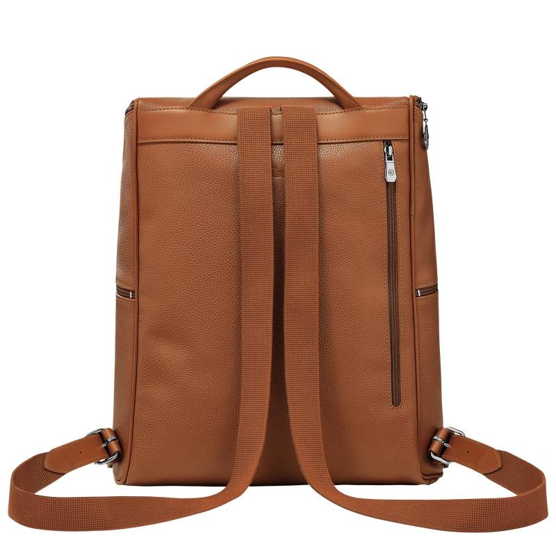 Caramel Brown Women's Longchamp Le Foulonné Backpacks | OQFDX-1506